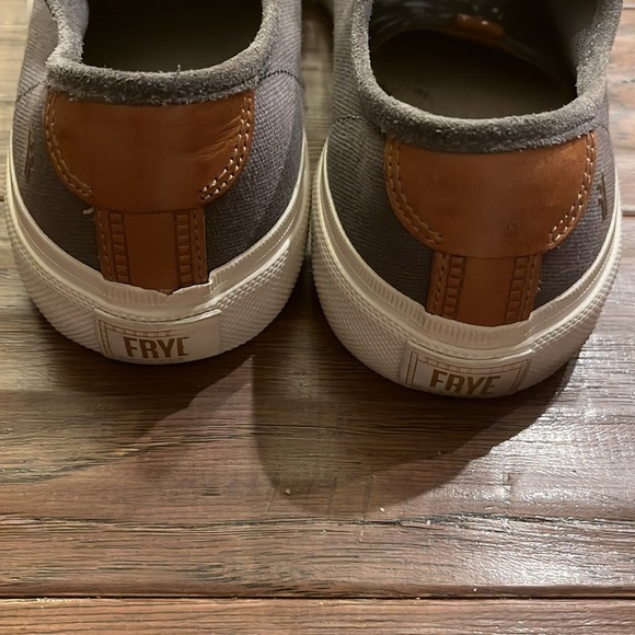 Frye Ludlow Gray Canvas Low Top Sneakers Size 9.5 - Picture 5 of 6